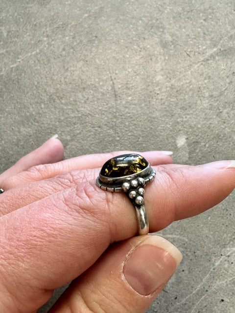 Vintage Sterling Taupe Ring