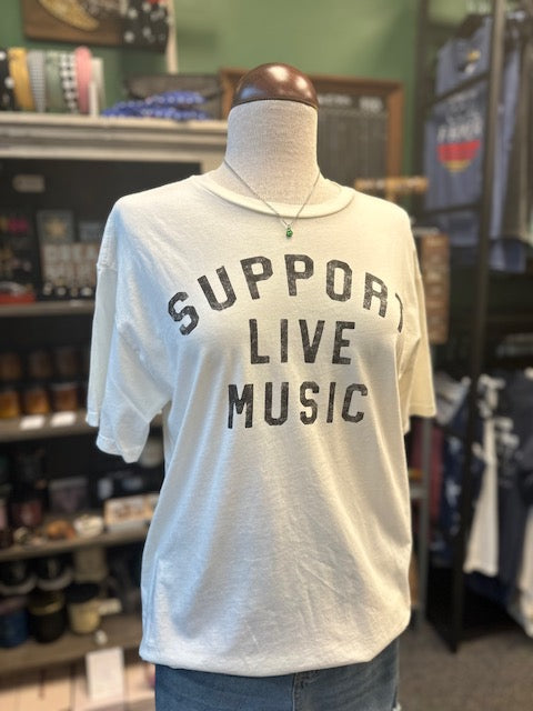 SUPPORT LIVE MUSIC Mineral Graphic Top - Cream