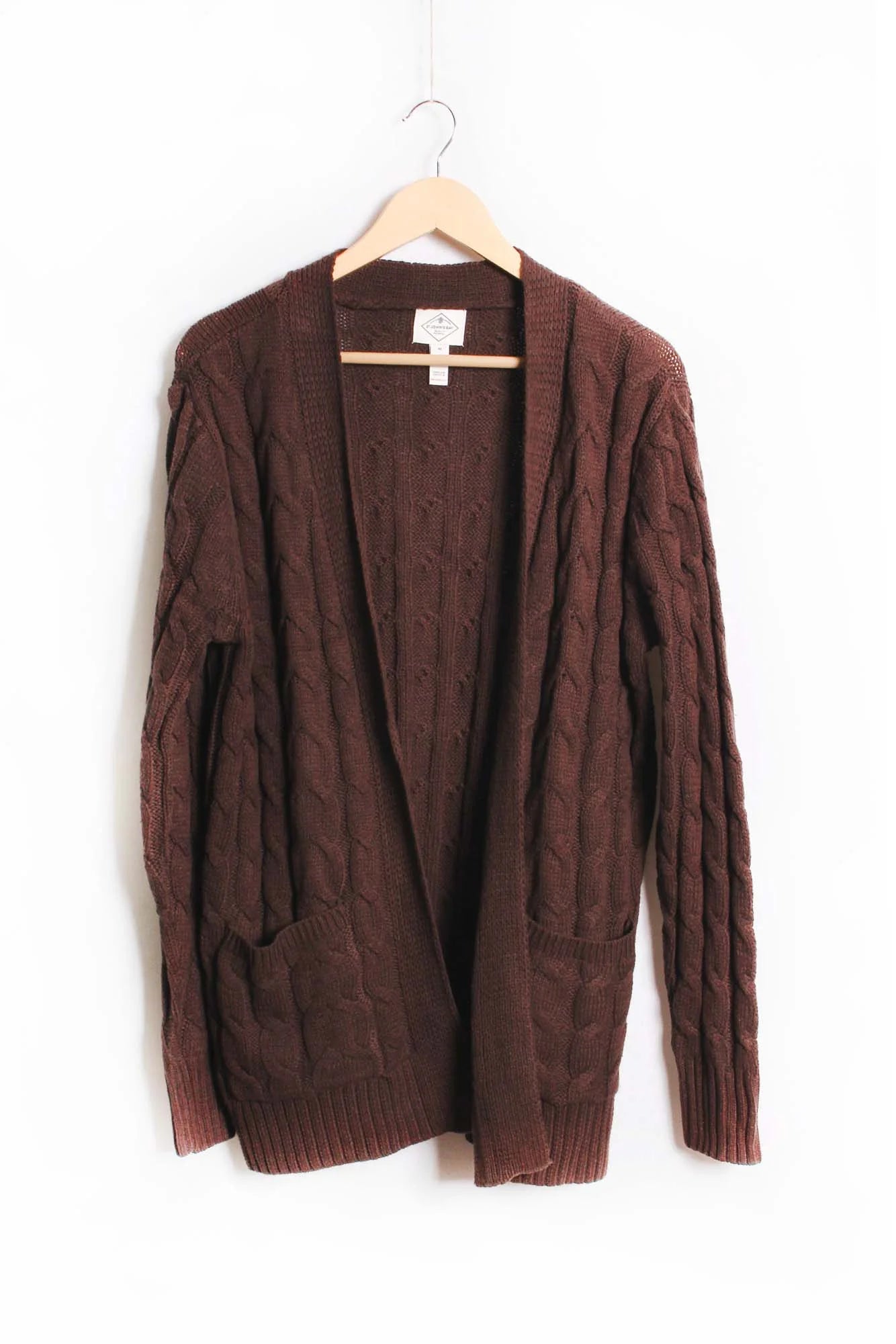 Brown Cable Cardigan