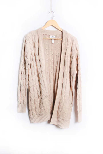 Camel Cable Cardigan