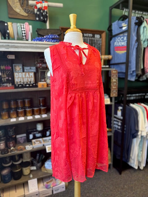 Coral Red Shift Dress