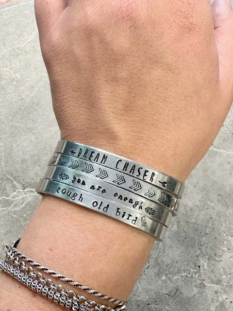 Hand Stamped Metal Cuff Bracelet