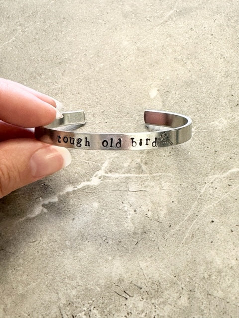 Hand Stamped Metal Cuff Bracelet