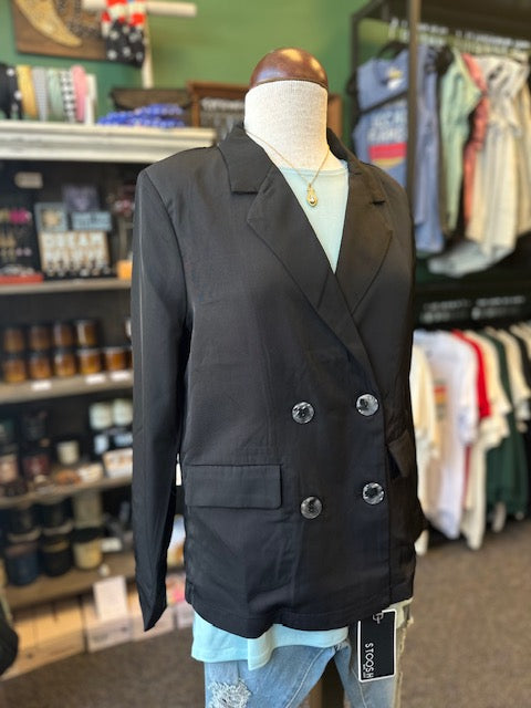 Double Breasted Button Front Blazer