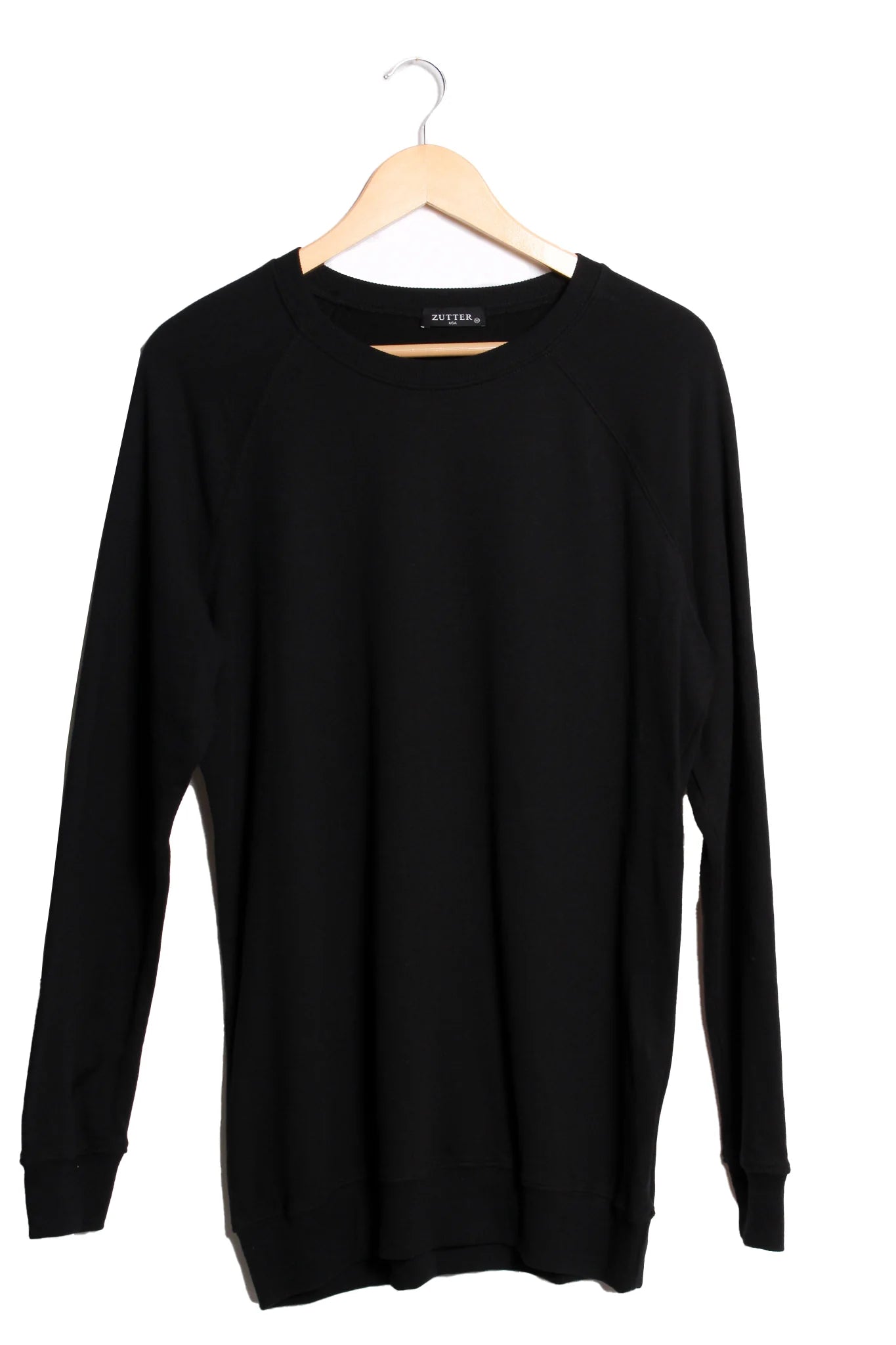 Black Basic Long Sleeve Sweatshirt