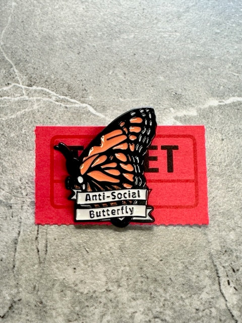 Anti Social Butterfly Enamel Pin