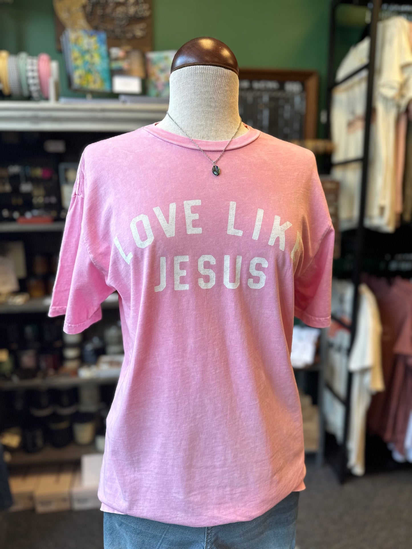 LOVE LIKE JESUS Mineral Graphic Top