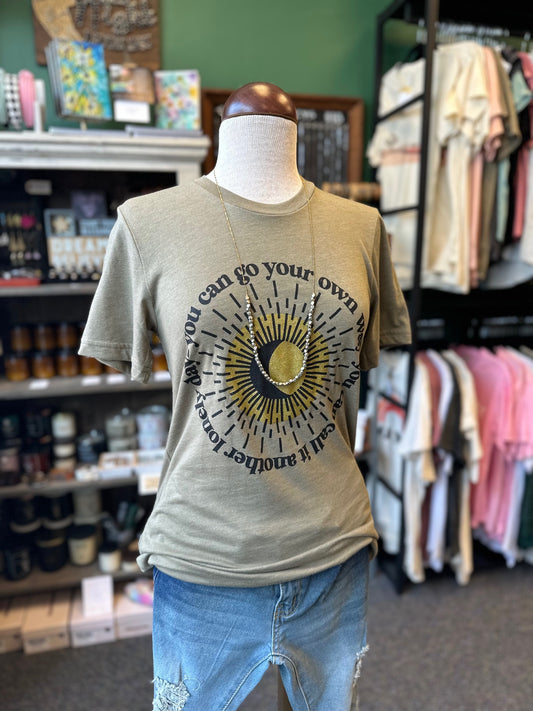 You Can Go Your Own Way Gold Song Lyric Graphic Tee