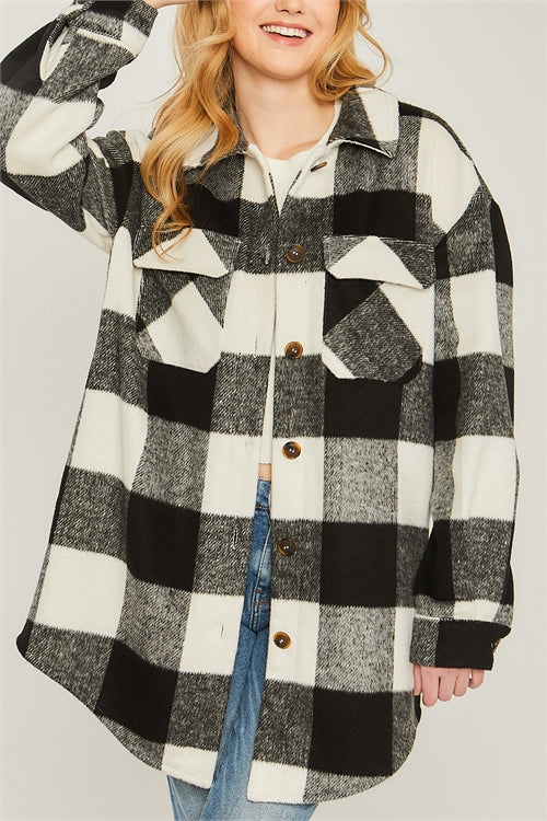 Sale - Black Plaid Shacket