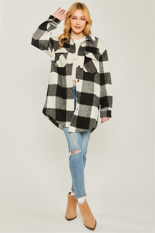 Sale - Black Plaid Shacket