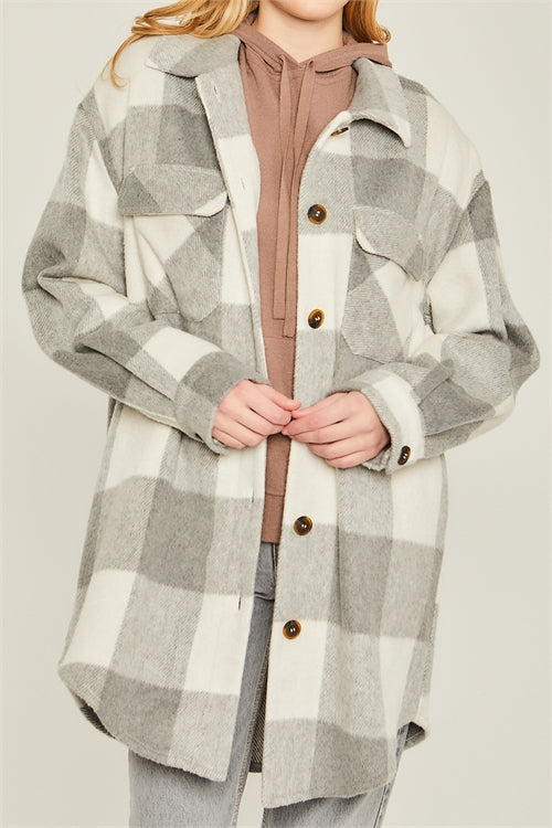 Grey Plaid Shacket