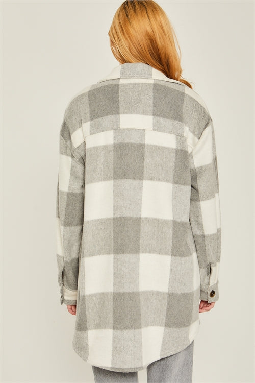 Grey Plaid Shacket