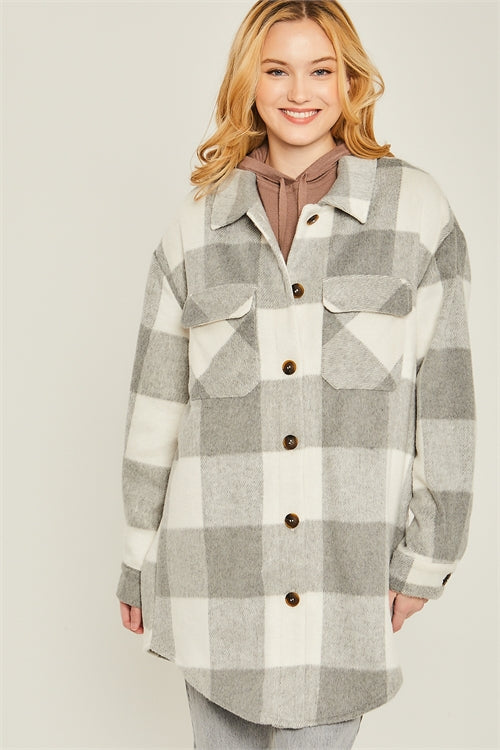 Grey Plaid Shacket