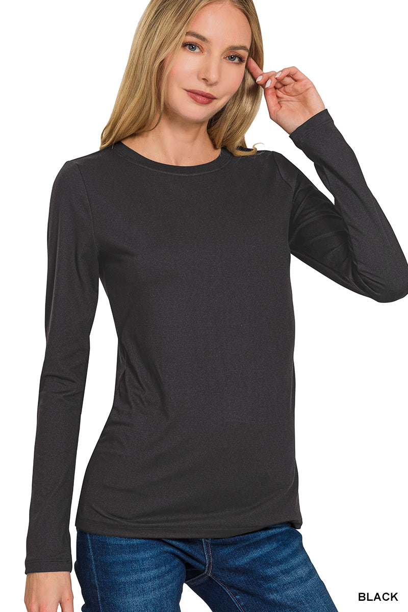 Black Long Sleeve Basic Top