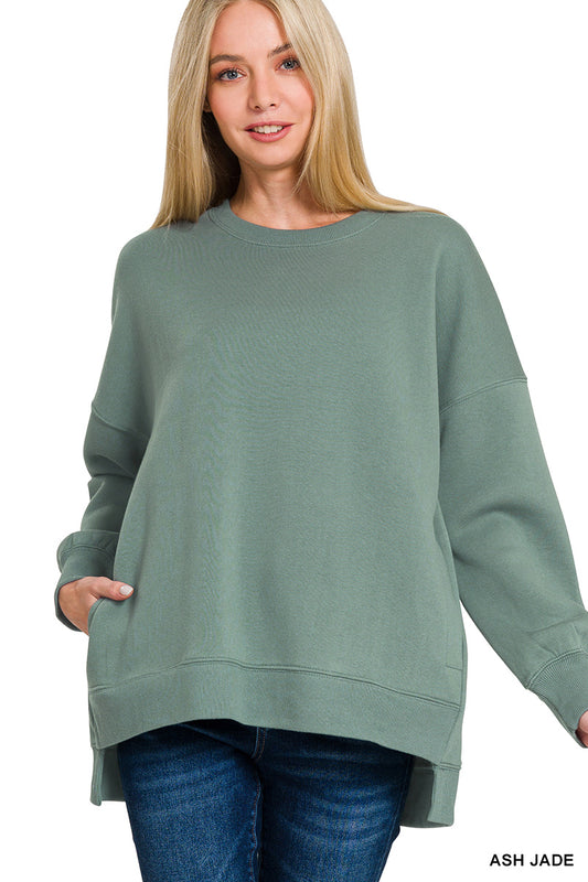 Ash Jade Fleece Hi-Low Boyfriend Sweatshirt