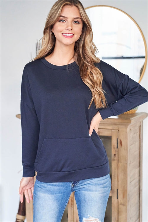 $10 Rack - Navy Kanga Pocket Top