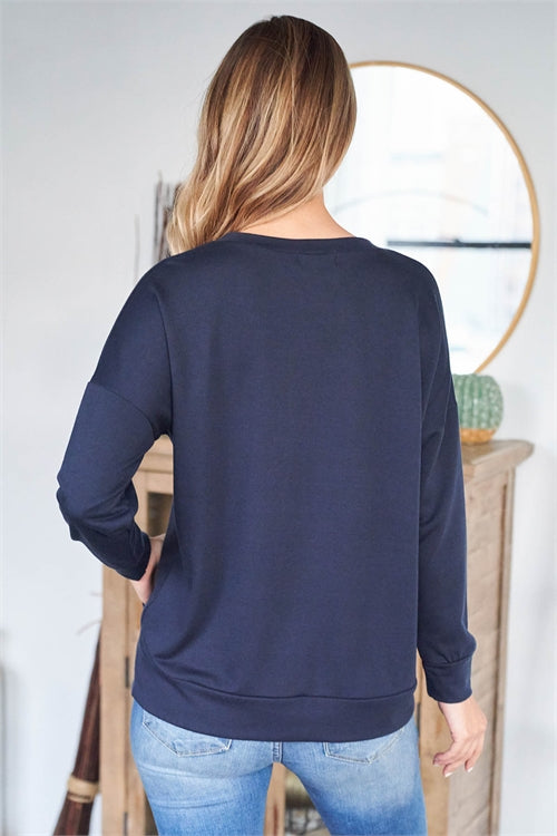 $10 Rack - Navy Kanga Pocket Top