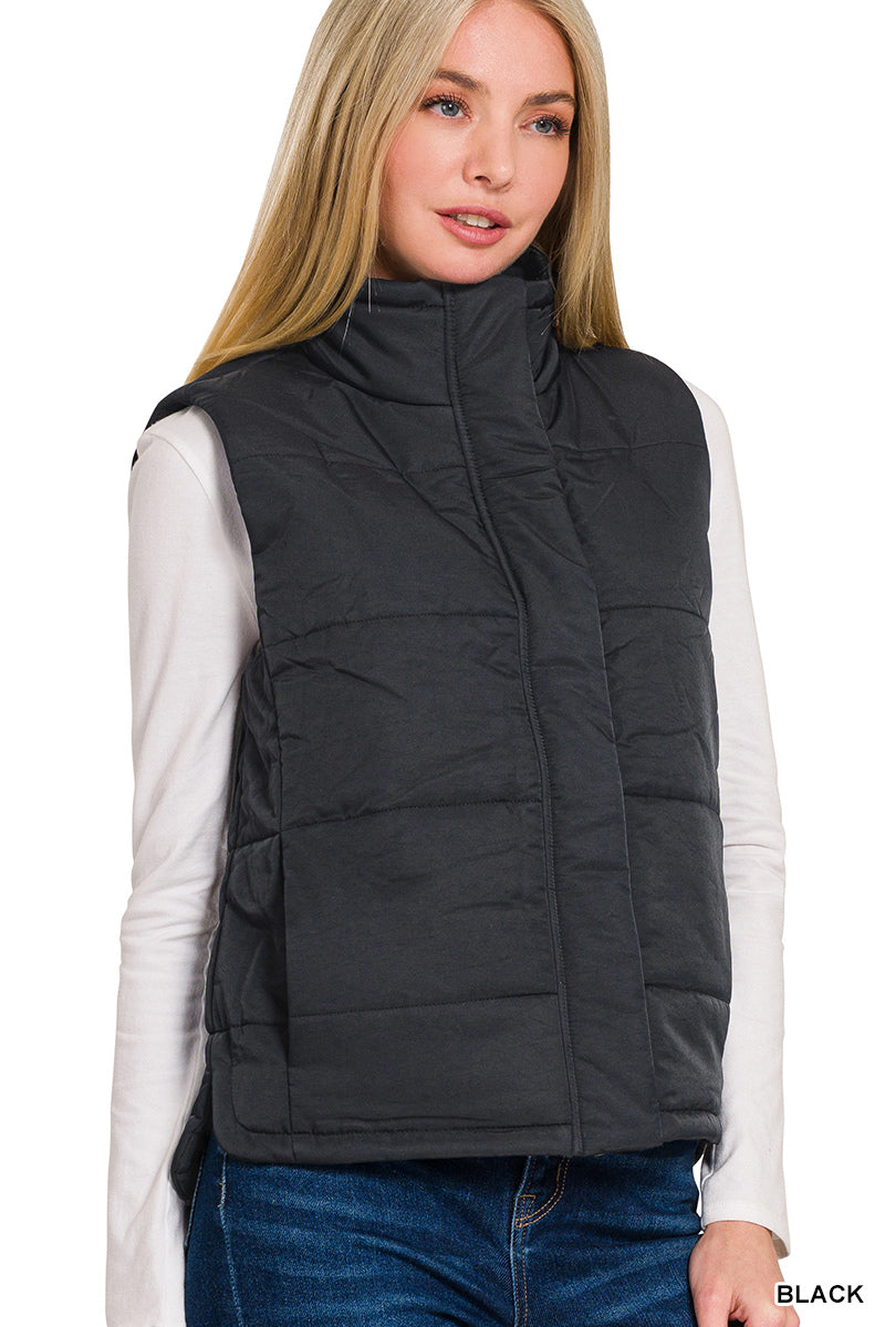 Full Length Black Puffy Vest