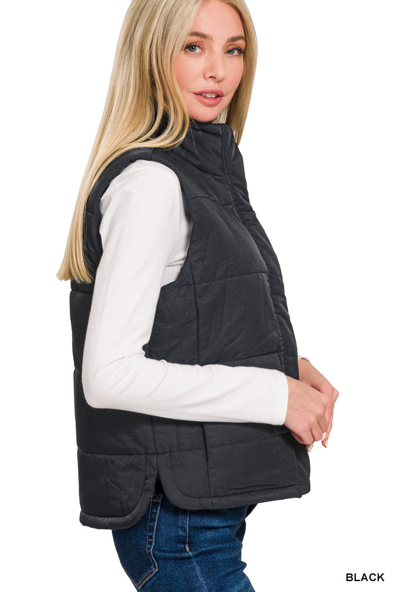 Full Length Black Puffy Vest