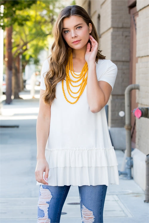 Ivory Plus Peplum Top