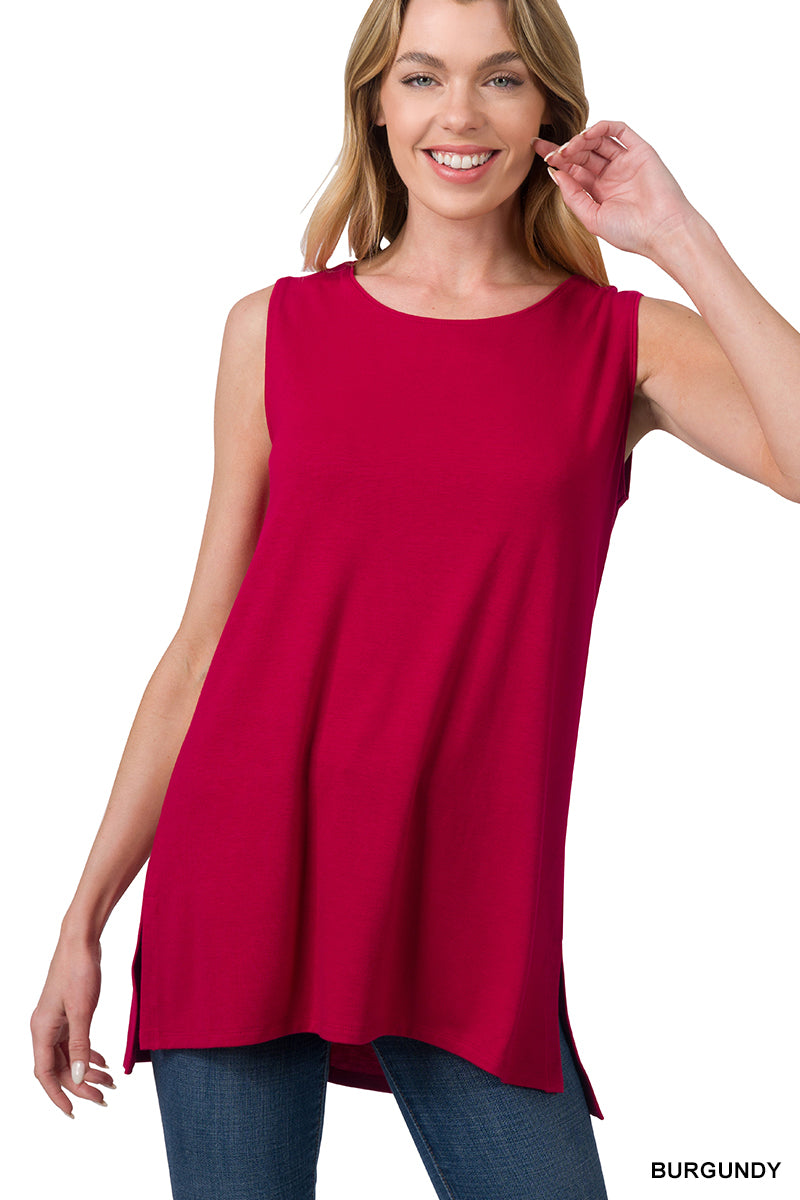 Burgundy Round Neck Top