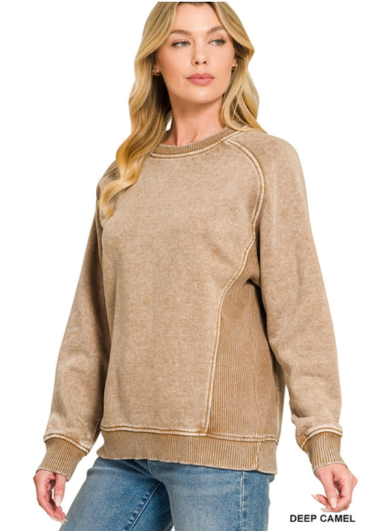 Camel Side Rib Sweatshirt