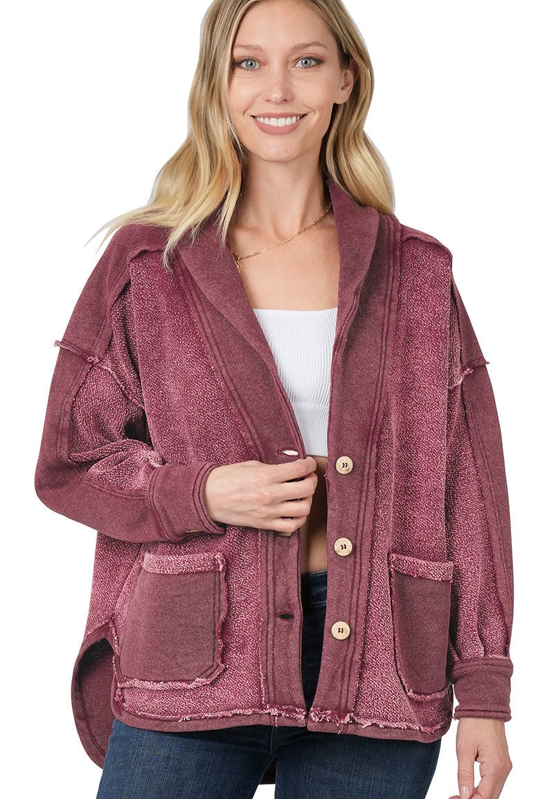 Burgundy Boho Jacket