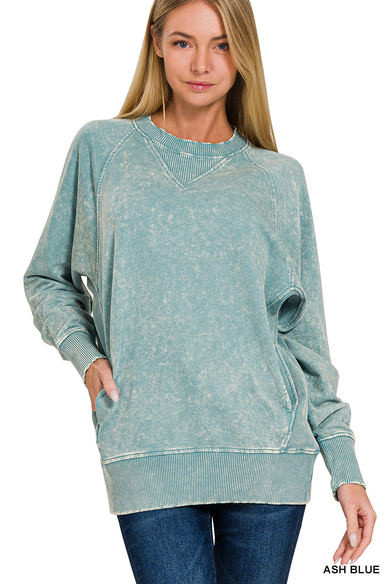 Ash Blue Crew Neck Sweatshirt