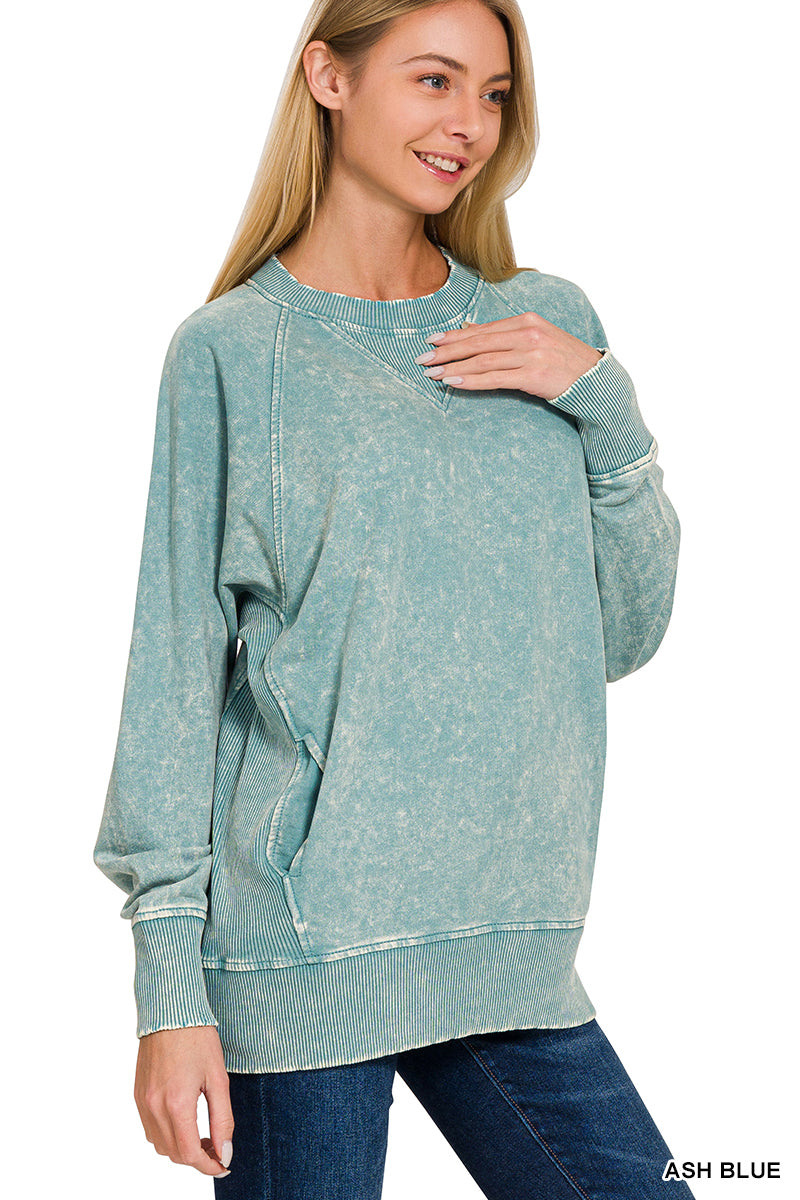 Ash Blue Crew Neck Sweatshirt