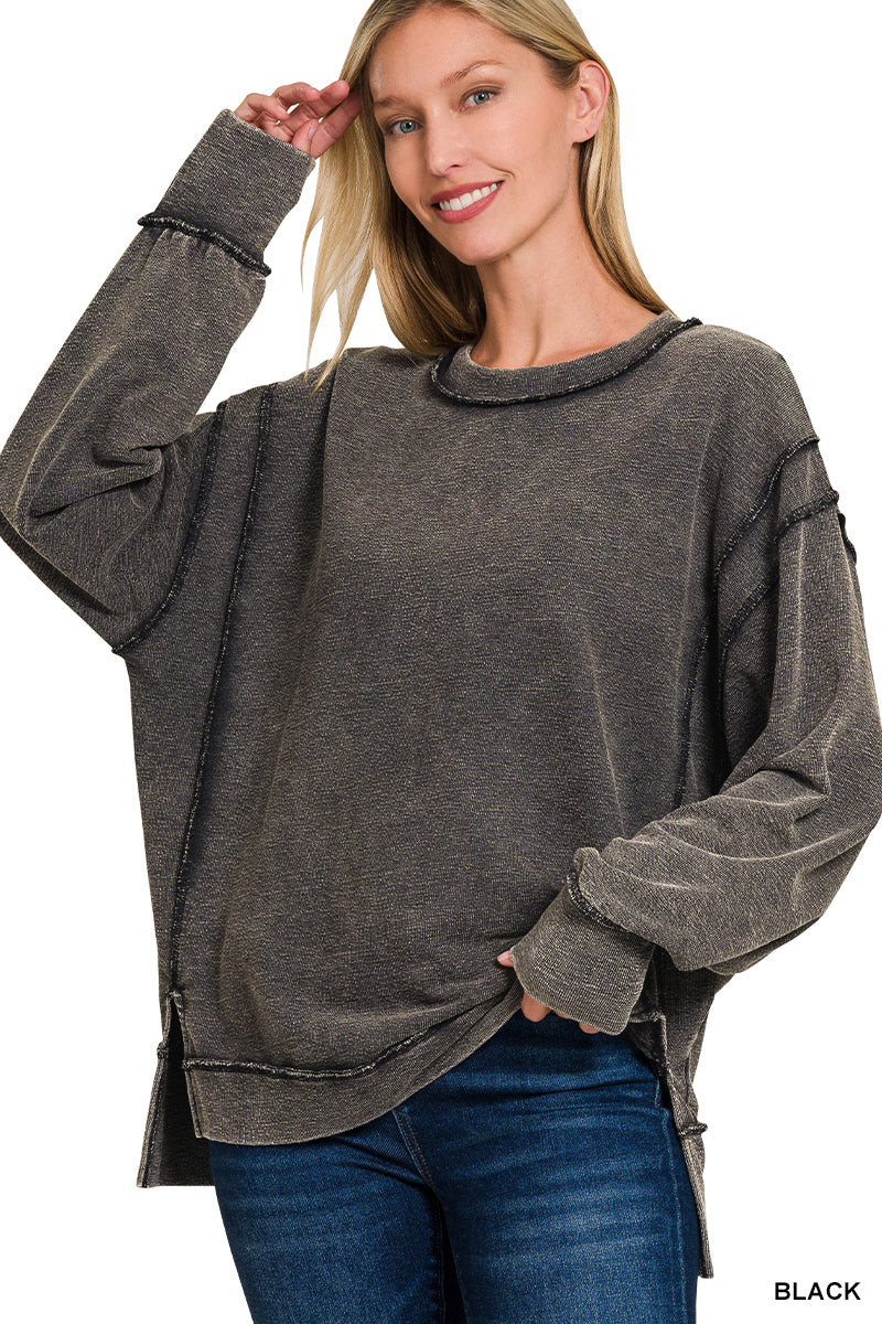 Black Exposed Seam Sweatshirt