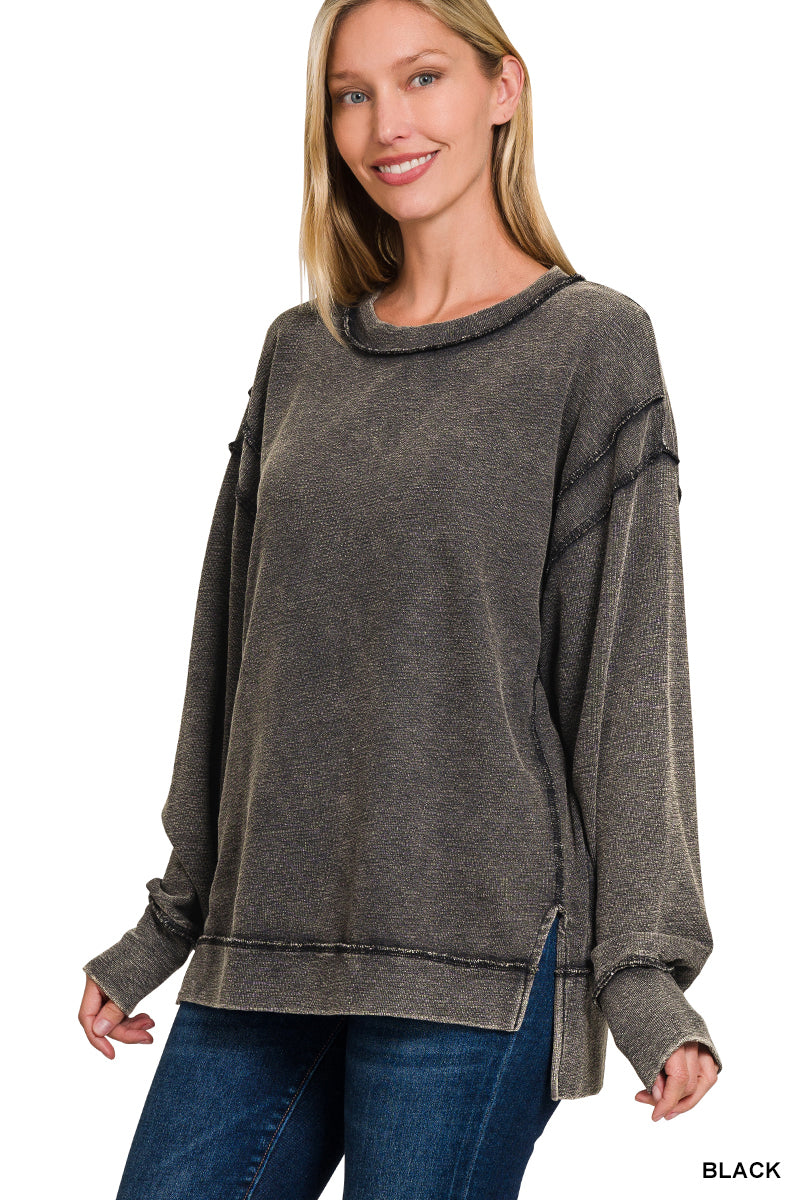 Black Exposed Seam Sweatshirt