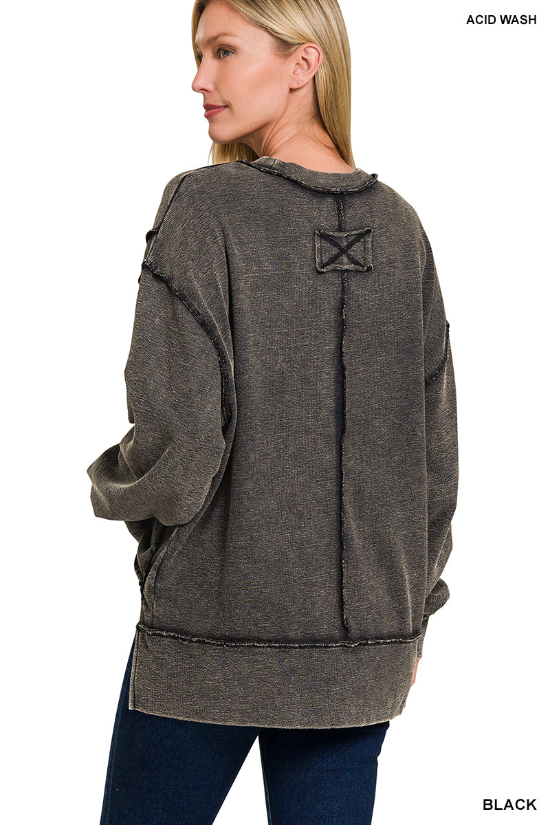 Black Exposed Seam Sweatshirt