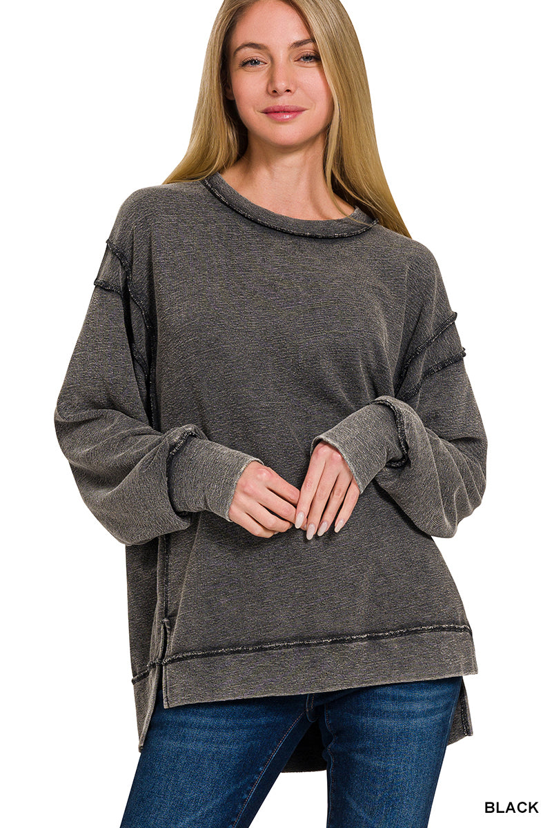 Black Exposed Seam Sweatshirt