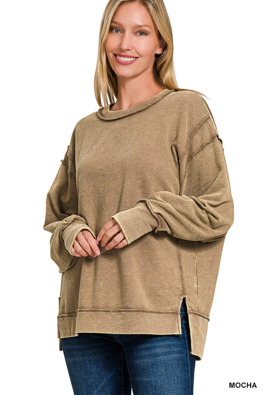 Mocha Exposed Seam Sweatshirt