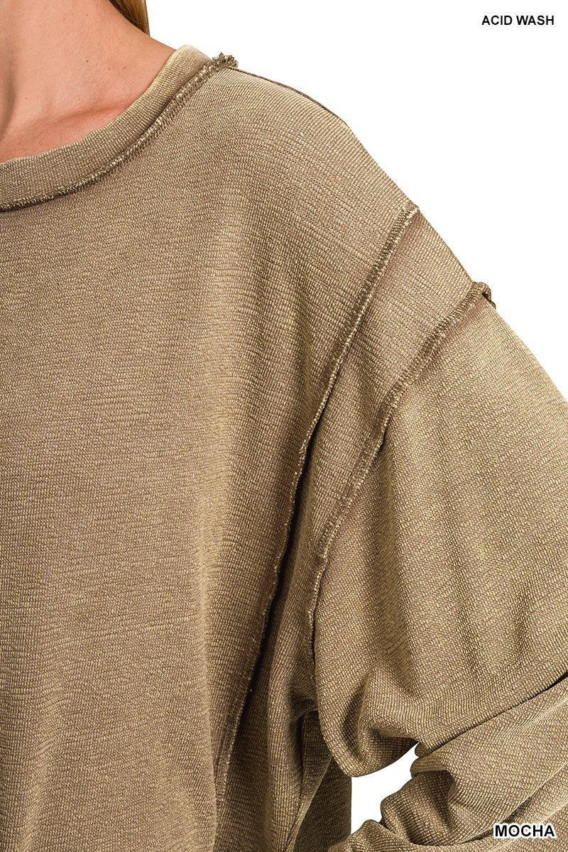 Mocha Exposed Seam Sweatshirt