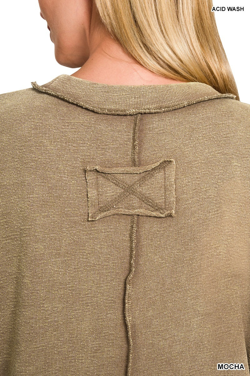 Mocha Exposed Seam Sweatshirt