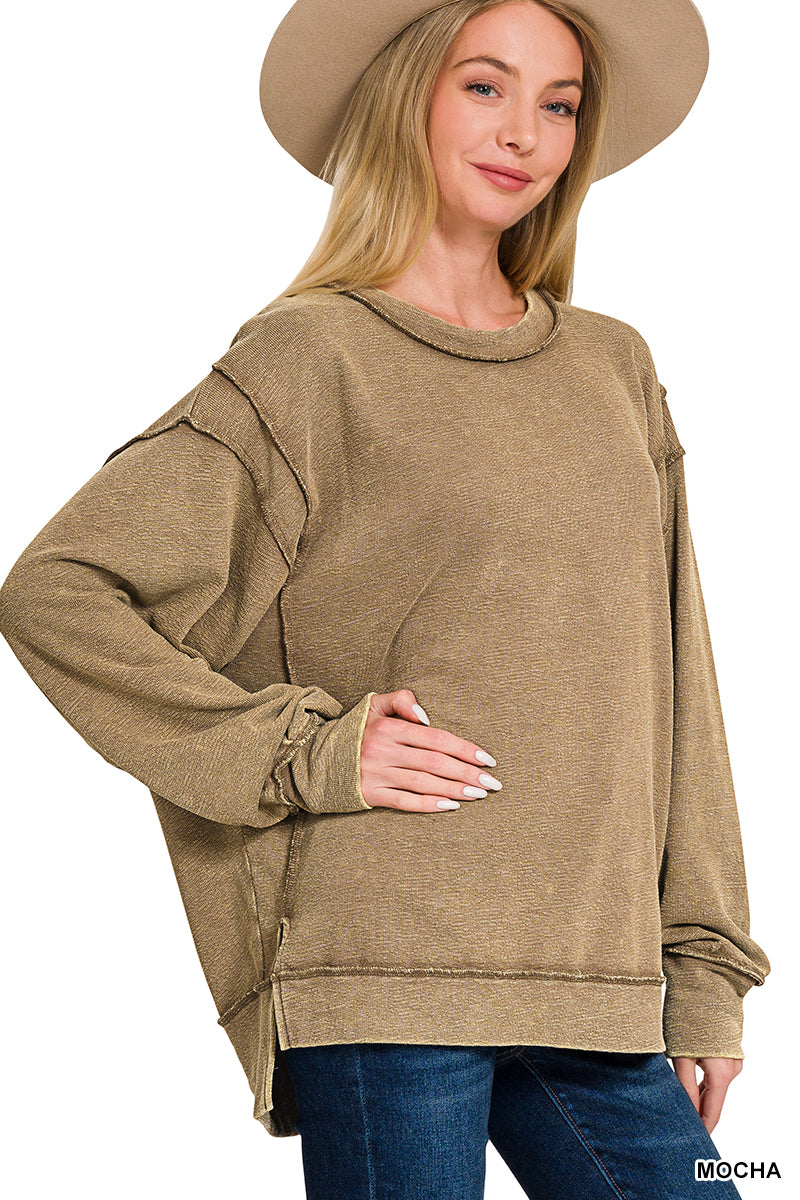 Mocha Exposed Seam Sweatshirt