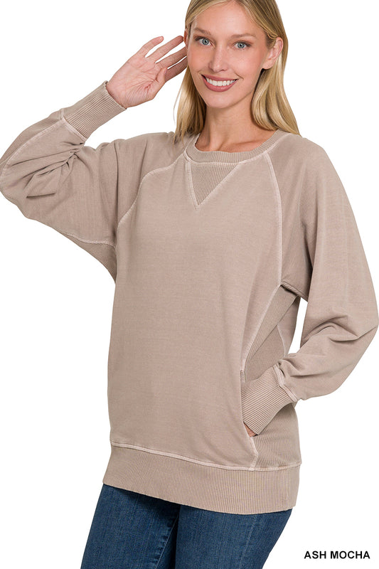 Ash Mocha Crew Neck Sweatshirt