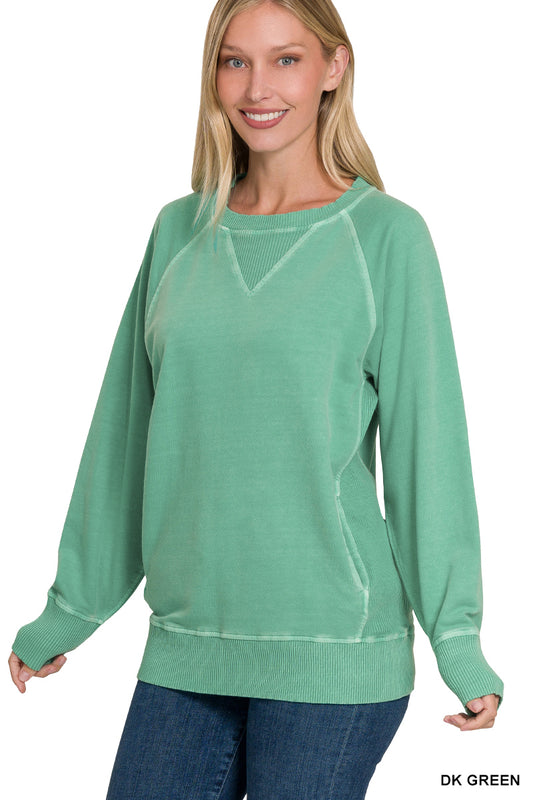 Dark Green Crew Neck Sweatshirt