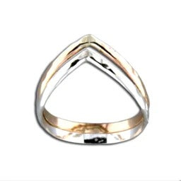 Double V Mixed Metal Ring