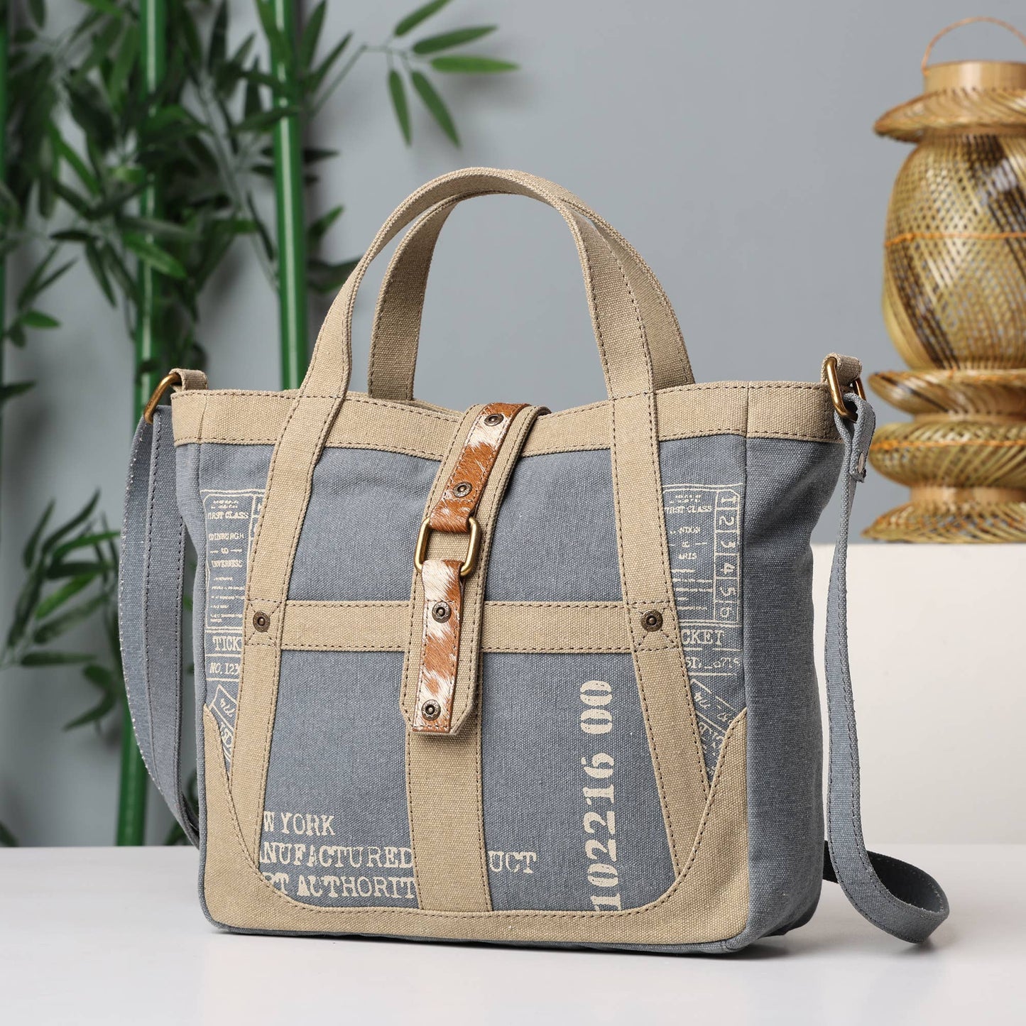 Dusty Blue Cowhide Portland Women's Crossbody Bag