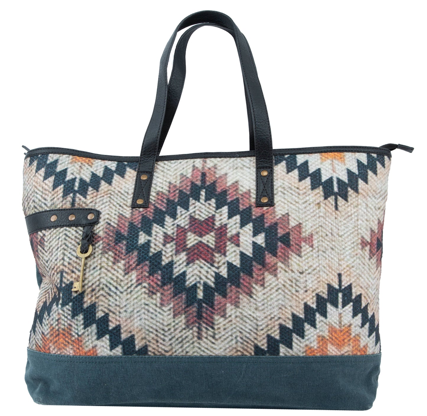 Medallion Up-Cycled Canvas and Durrie Tote