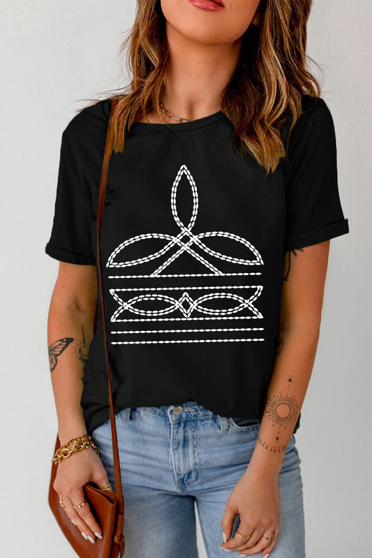 Western Graphic Print T Shirt