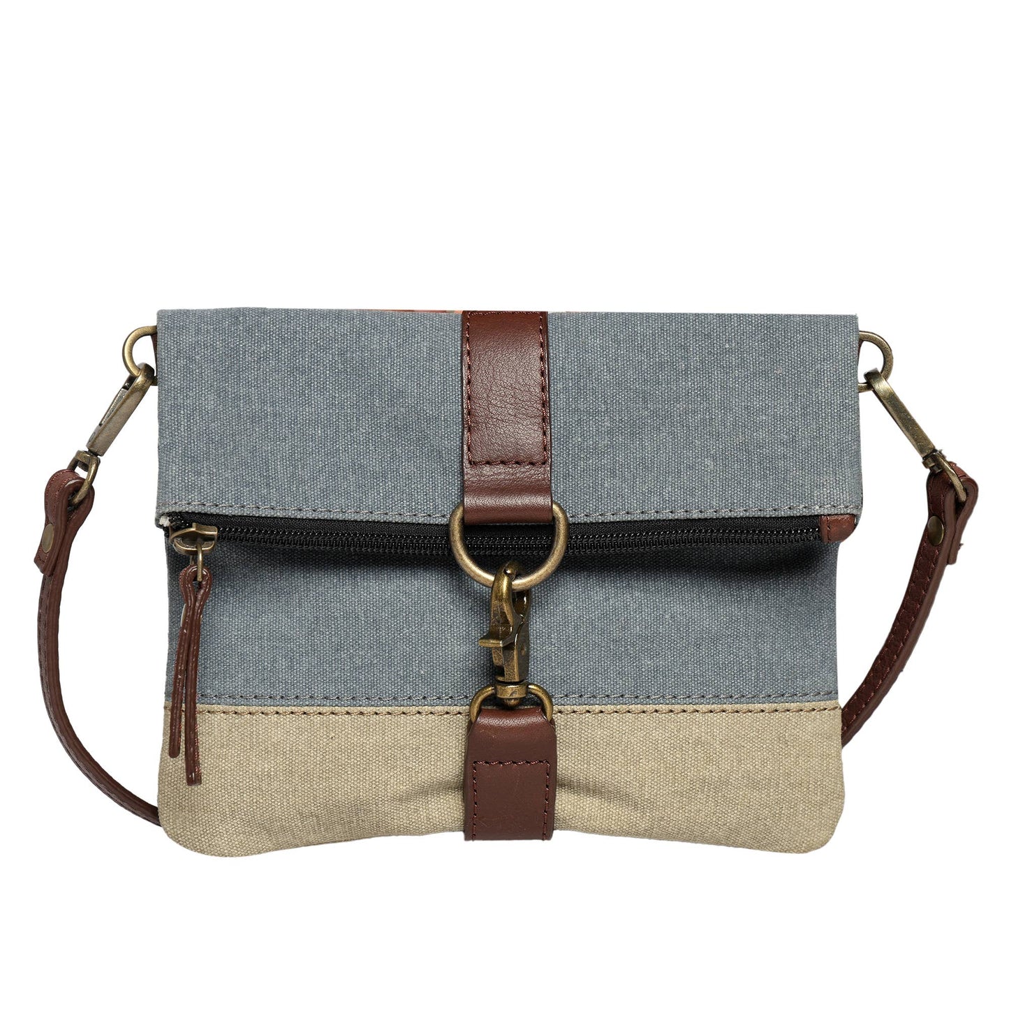 Finley Original Leather Crossbody Bag in Dusty Blue
