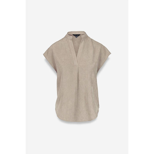 Taupe Soft Matte Drop Shoulder Blouse