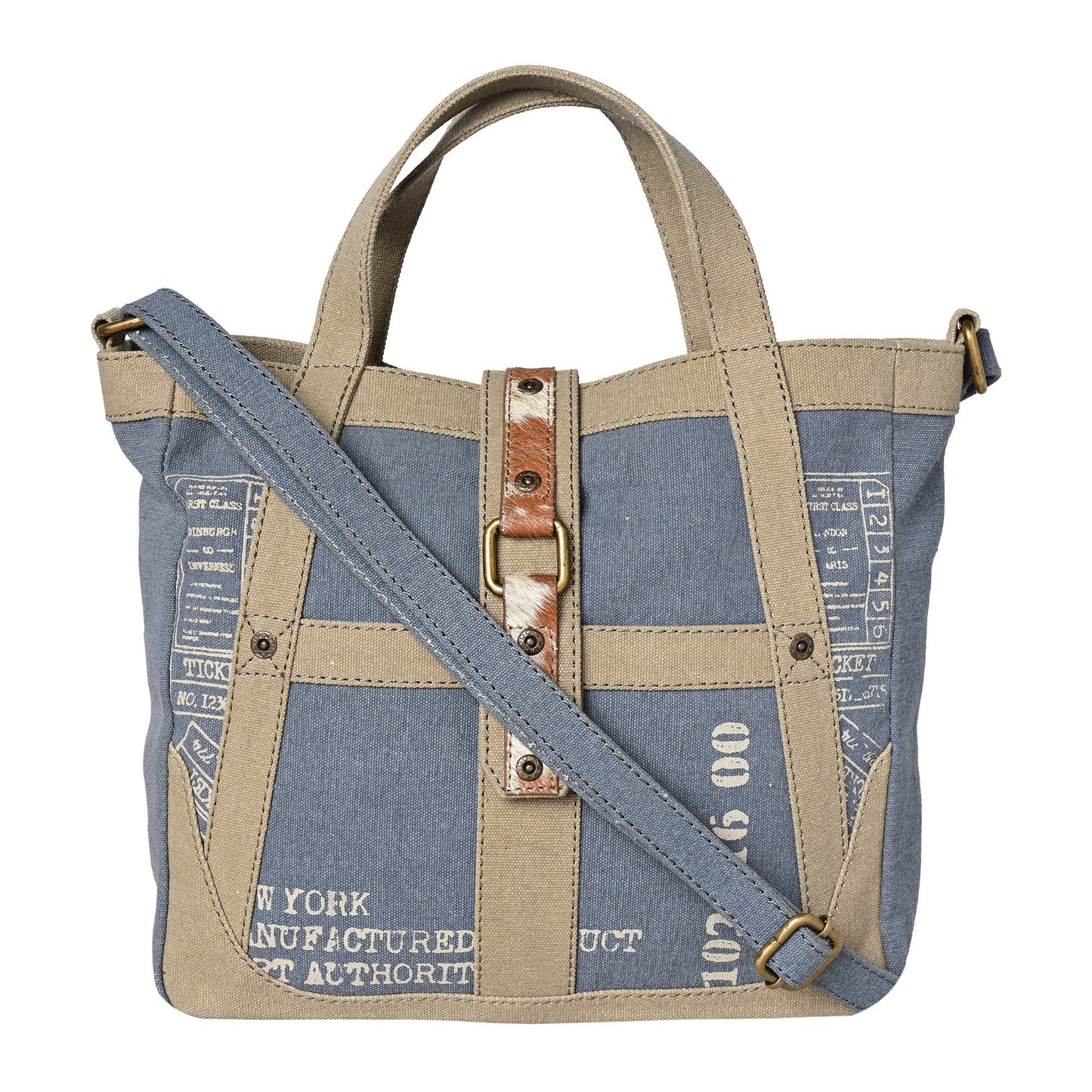 Dusty Blue Cowhide Portland Women's Crossbody Bag
