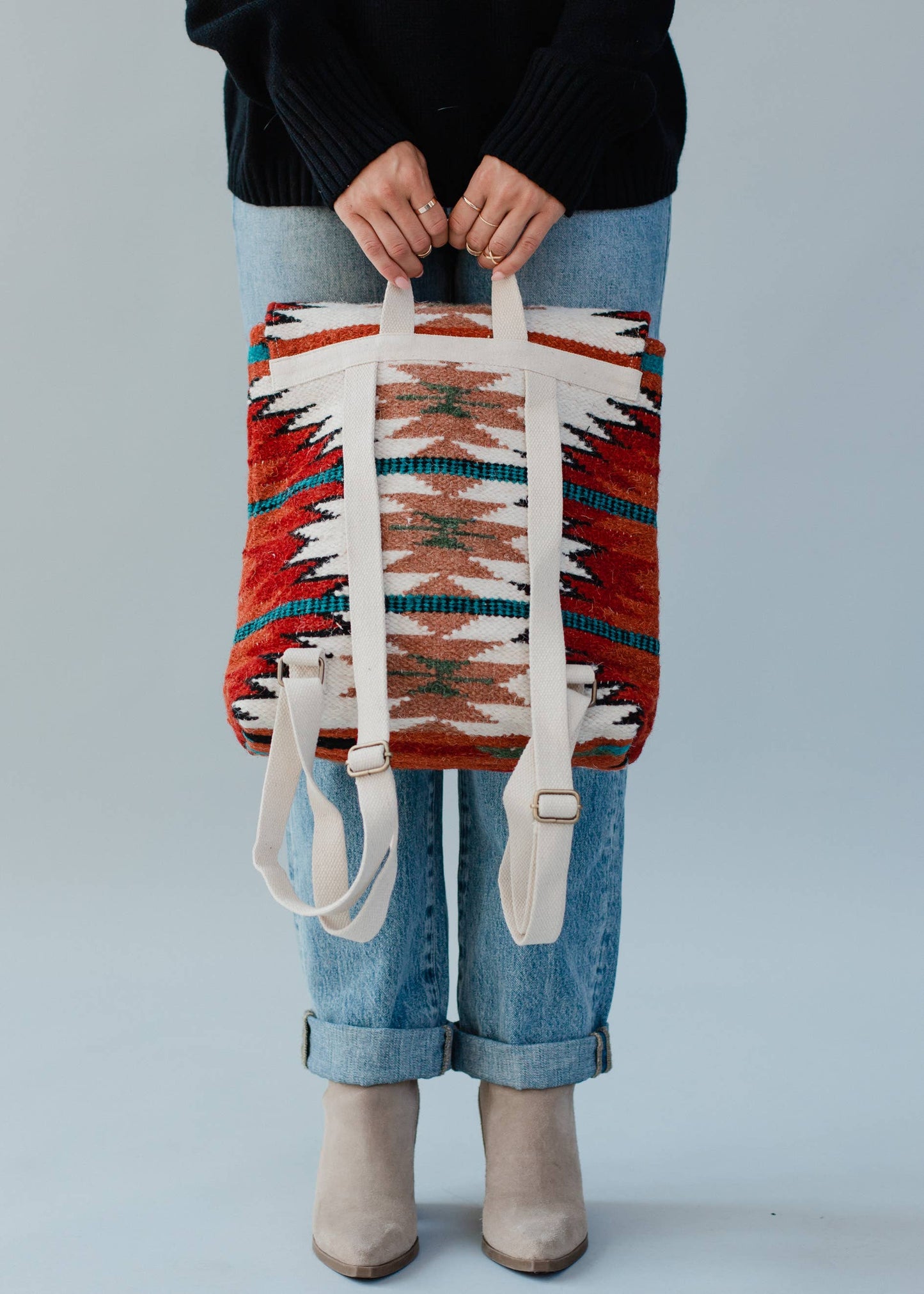 Red, Orange & White Aztec Backpack