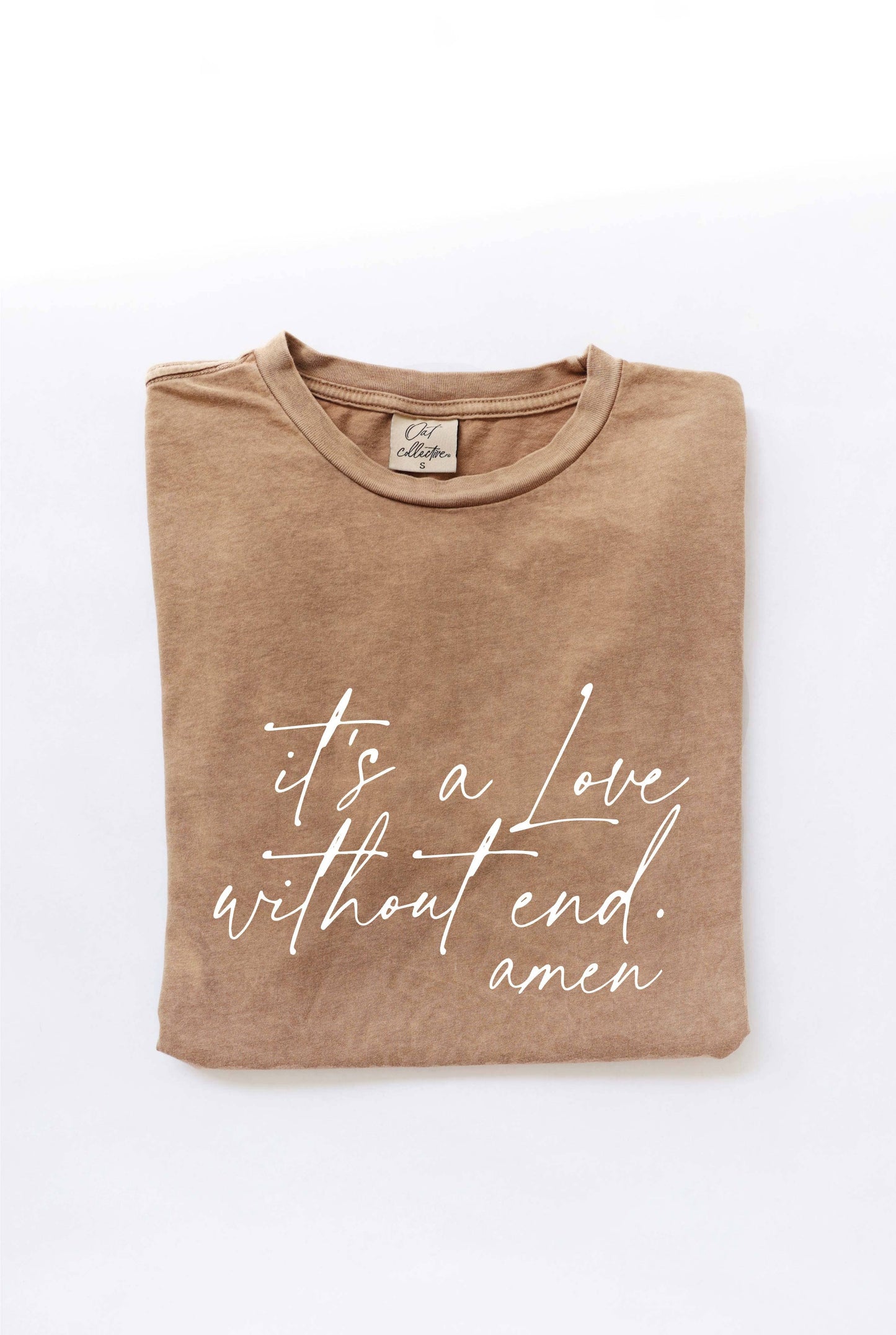 Sale - IT'S A LOVE WITHOUT END AMEN Mineral Washed Graphic Top