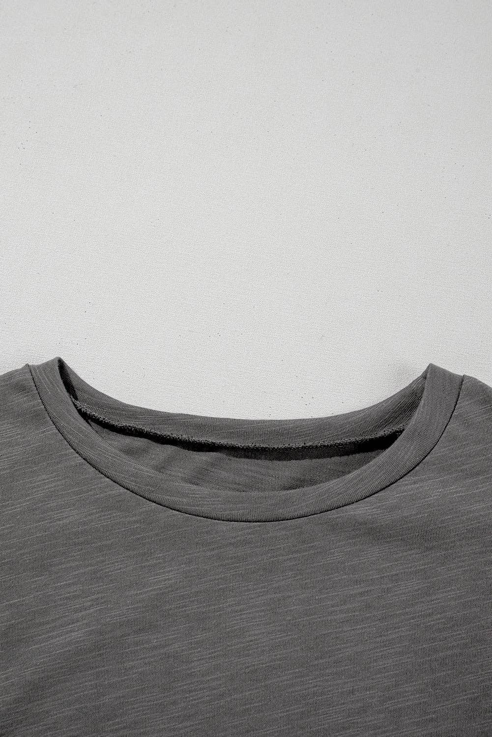 Dark Grey Ruffle Sleeve Casual Summer Top