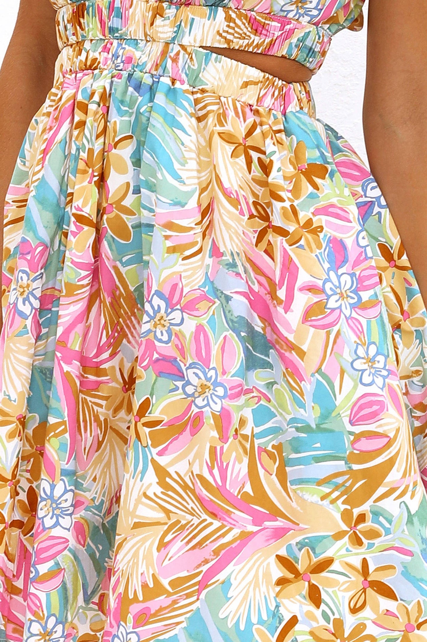 Sale - Floral Sexy Deep V-Neck Tie Backless Dress